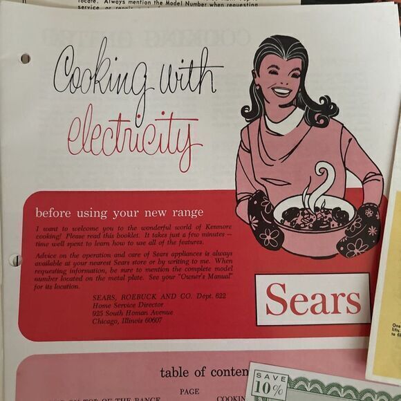 Vintage MCM Sears Owners Manuals TV, Fridge, Range Lot Of 6 - Picture 6 of 8